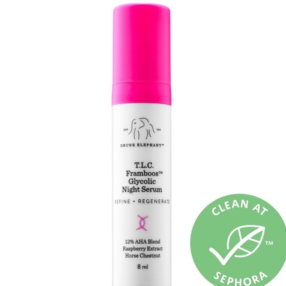 New Drunk Elephant T.L.C. Framboos Glycolic Resurfacing Night Serum 8ml / .27 oz